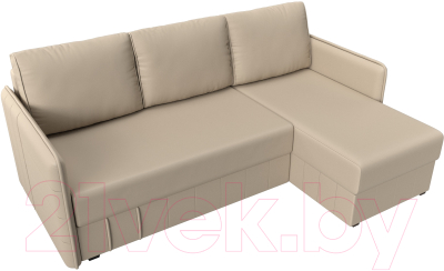 Диван угловой Лига Диванов Слим правый (экокожа бежевый)