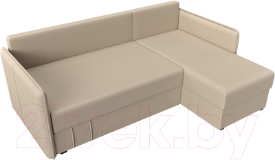 Диван угловой Лига Диванов Слим правый (экокожа бежевый)