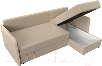 Диван угловой Лига Диванов Слим правый (экокожа бежевый)