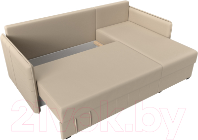Диван угловой Лига Диванов Слим правый (экокожа бежевый)