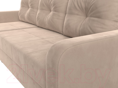 Диван угловой Лига Диванов Ливерпуль Лайт левый (велюр бежевый)