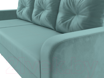 Диван угловой Лига Диванов Ливерпуль Лайт левый (велюр бирюзовый)