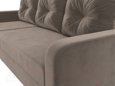 Диван угловой Лига Диванов Ливерпуль Лайт левый (велюр коричневый)