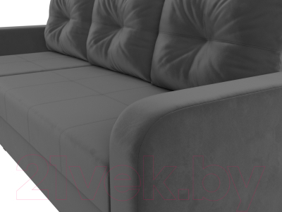 Диван угловой Лига Диванов Ливерпуль Лайт левый (велюр серый)