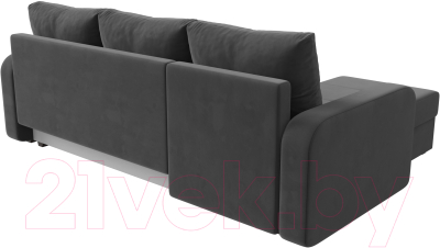 Диван угловой Лига Диванов Ливерпуль Лайт левый (велюр серый)