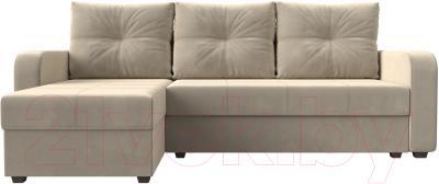 Диван угловой Лига Диванов Ливерпуль Лайт левый (микровельвет бежевый)