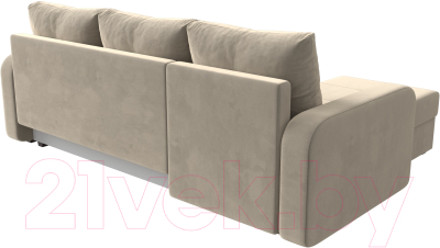 Диван угловой Лига Диванов Ливерпуль Лайт левый (микровельвет бежевый)