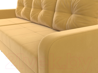 Диван угловой Лига Диванов Ливерпуль Лайт левый (микровельвет желтый)