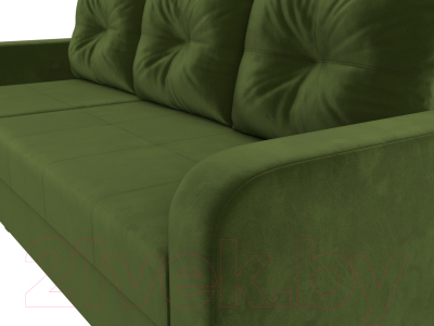 Диван угловой Лига Диванов Ливерпуль Лайт левый (микровельвет зеленый)