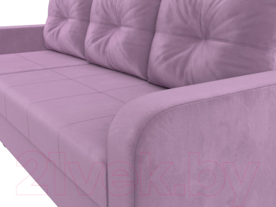 Диван угловой Лига Диванов Ливерпуль Лайт левый (микровельвет сиреневый)