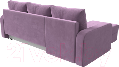 Диван угловой Лига Диванов Ливерпуль Лайт левый (микровельвет сиреневый)