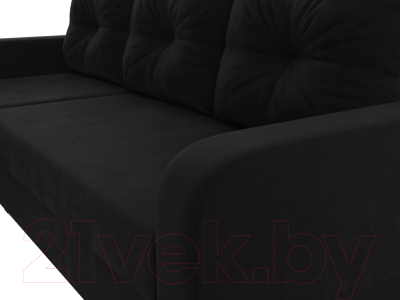 Диван угловой Лига Диванов Ливерпуль Лайт левый (микровельвет черный)