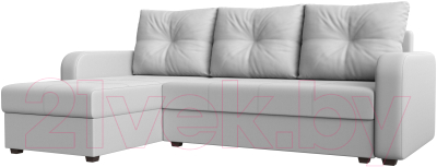Диван угловой Лига Диванов Ливерпуль Лайт левый (экокожа белый) - фото