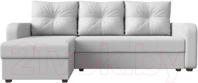 Диван угловой Лига Диванов Ливерпуль Лайт левый (экокожа белый)