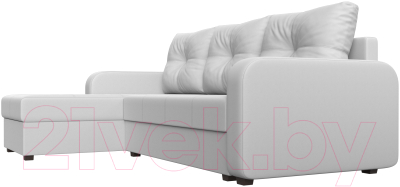 Диван угловой Лига Диванов Ливерпуль Лайт левый (экокожа белый)