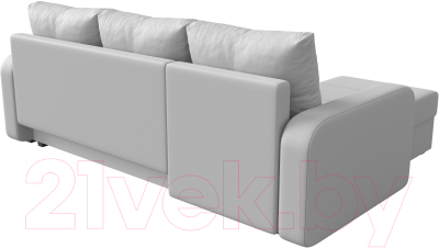 Диван угловой Лига Диванов Ливерпуль Лайт левый (экокожа белый)