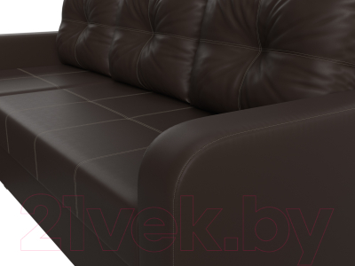Диван угловой Лига Диванов Ливерпуль Лайт левый (экокожа коричневый)