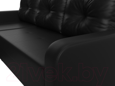 Диван угловой Лига Диванов Ливерпуль Лайт левый (экокожа черный)
