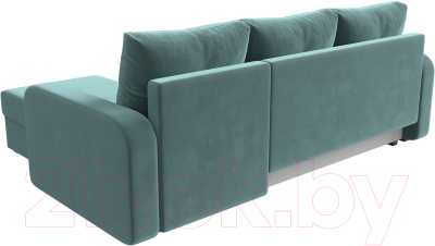 Диван угловой Лига Диванов Ливерпуль Лайт правый (велюр бирюзовый)
