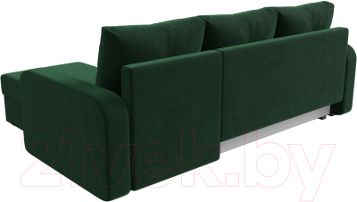 Диван угловой Лига Диванов Ливерпуль Лайт правый (велюр зеленый)