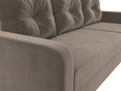 Диван угловой Лига Диванов Ливерпуль Лайт правый (велюр коричневый)