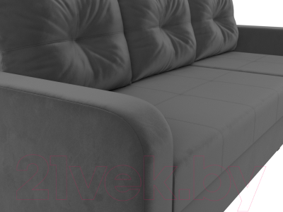 Диван угловой Лига Диванов Ливерпуль Лайт правый (велюр серый)