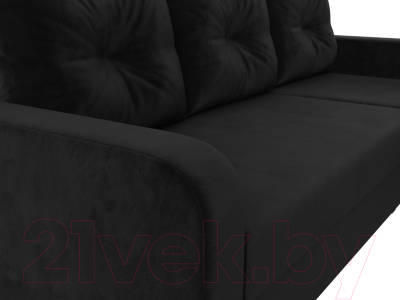 Диван угловой Лига Диванов Ливерпуль Лайт правый (велюр черный)