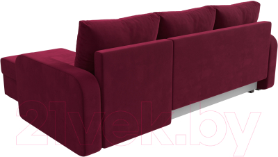Диван угловой Лига Диванов Ливерпуль Лайт правый (микровельвет бордовый)
