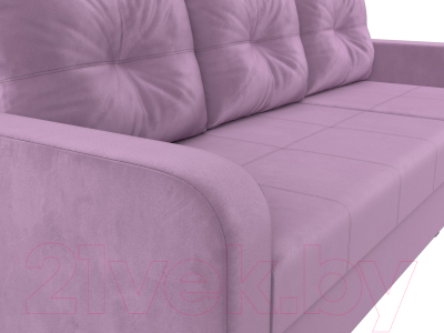 Диван угловой Лига Диванов Ливерпуль Лайт правый (микровельвет сиреневый)