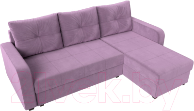 Диван угловой Лига Диванов Ливерпуль Лайт правый (микровельвет сиреневый)