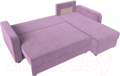 Диван угловой Лига Диванов Ливерпуль Лайт правый (микровельвет сиреневый)