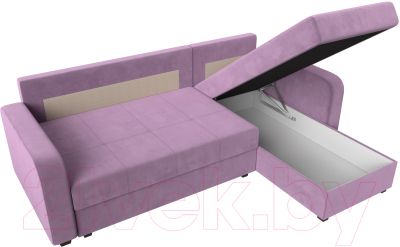 Диван угловой Лига Диванов Ливерпуль Лайт правый (микровельвет сиреневый)