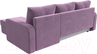 Диван угловой Лига Диванов Ливерпуль Лайт правый (микровельвет сиреневый)