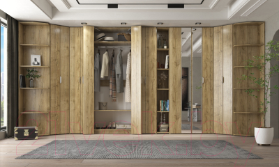 Шкаф-гармошка Евва Лайн ЛН-1D.240.44(2Z) (дуб кантри золотой)