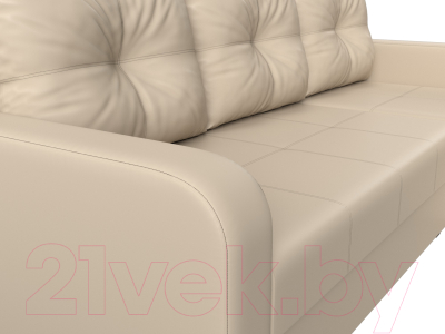 Диван угловой Лига Диванов Ливерпуль Лайт правый (экокожа бежевый)