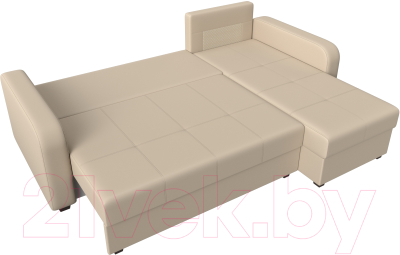 Диван угловой Лига Диванов Ливерпуль Лайт правый (экокожа бежевый)