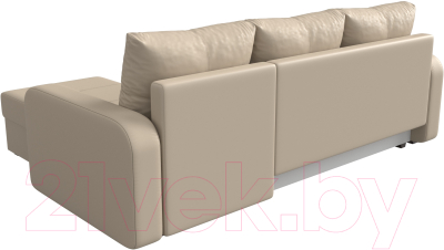 Диван угловой Лига Диванов Ливерпуль Лайт правый (экокожа бежевый)