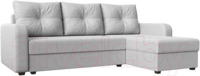 Диван угловой Лига Диванов Ливерпуль Лайт правый (экокожа белый) - фото