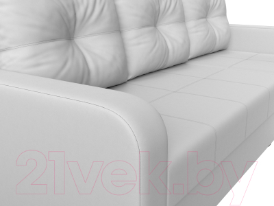 Диван угловой Лига Диванов Ливерпуль Лайт правый (экокожа белый)