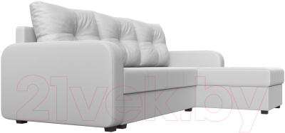 Диван угловой Лига Диванов Ливерпуль Лайт правый (экокожа белый)