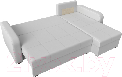 Диван угловой Лига Диванов Ливерпуль Лайт правый (экокожа белый)