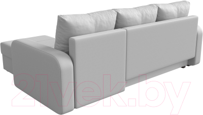 Диван угловой Лига Диванов Ливерпуль Лайт правый (экокожа белый)