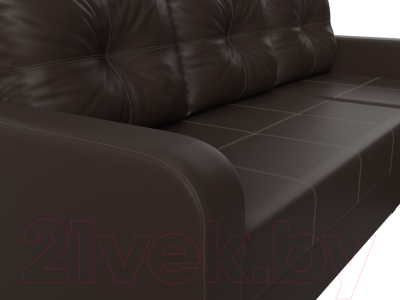 Диван угловой Лига Диванов Ливерпуль Лайт правый (экокожа коричневый)