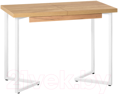 Обеденный стол Millwood Лофт Лондон 110-150x70x76 (дуб золотой Craft/металл белый) - фото