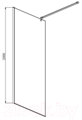 Душевая стенка Aquatek 70x200 / AQ WIW 07020CH (хром/прозрачное стекло)