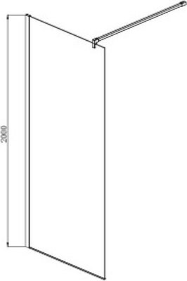 Душевая стенка Aquatek 100x200 / AQ WIW 10020BL Print