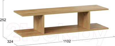 Полка ТриЯ Хилтон 1100 (дуб крафт золотой)