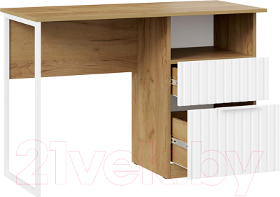 Письменный стол ТриЯ Хилтон тип 1 (дуб крафт золотой/белый матовый)
