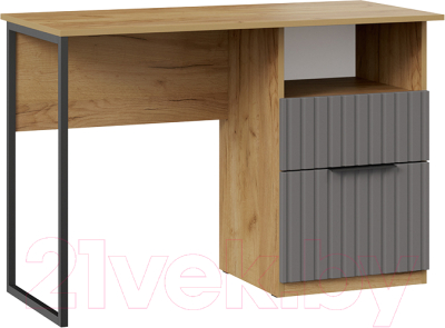 Письменный стол ТриЯ Хилтон тип 1 (дуб крафт золотой/графит матовый) - фото