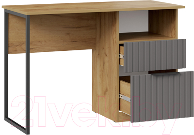 Письменный стол ТриЯ Хилтон тип 1 (дуб крафт золотой/графит матовый)